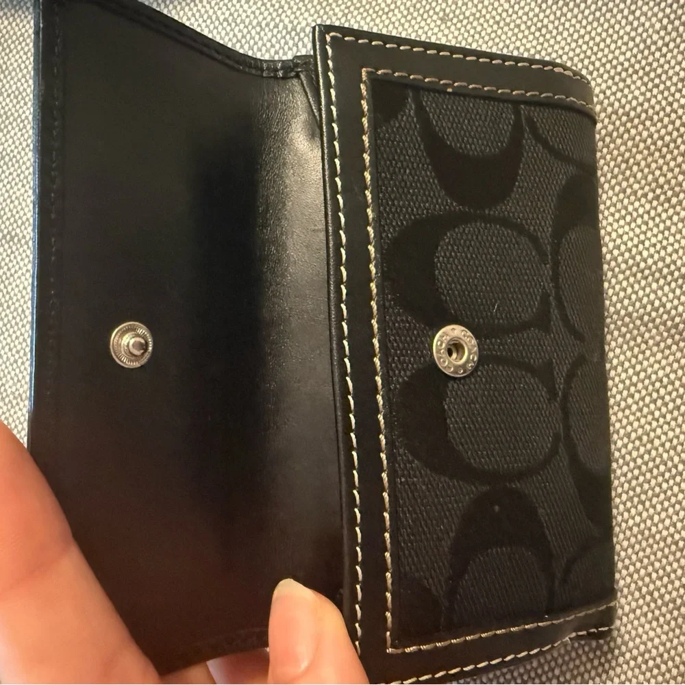 Coach Black Signature Canvas Wallet - Picture 8 of 8